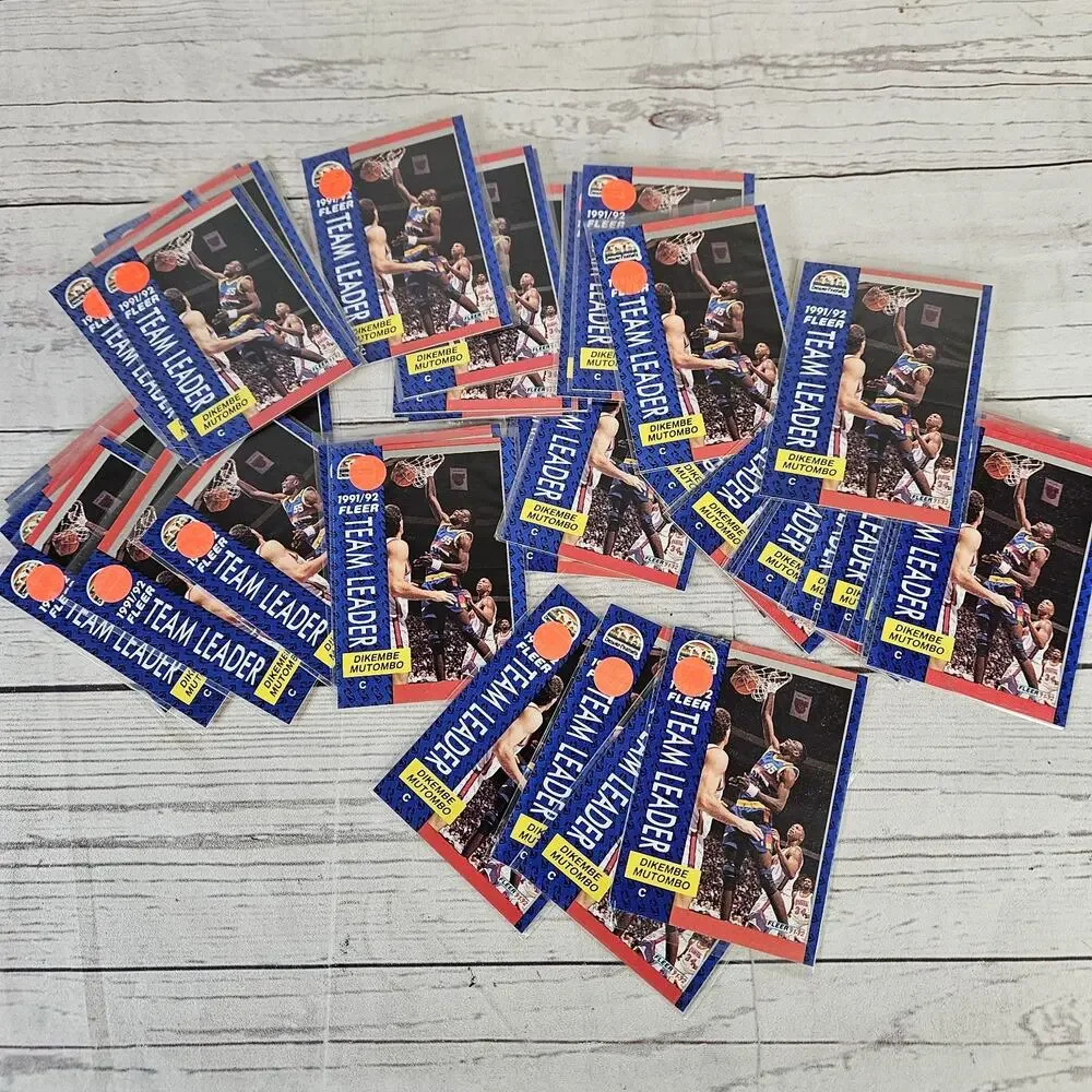 1991-92 Fleer Team Leader Dikembe Mutombo 378 Denver Nuggets Lot Of 45